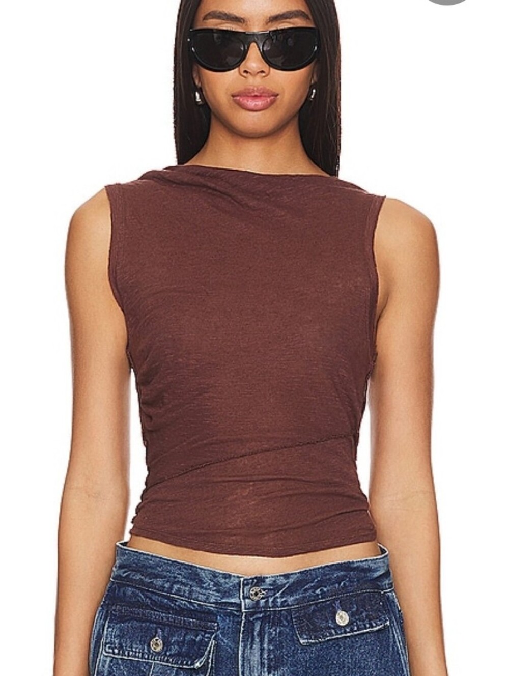 Free People We The Free Fall For Me Tee Tank Brown Size Large